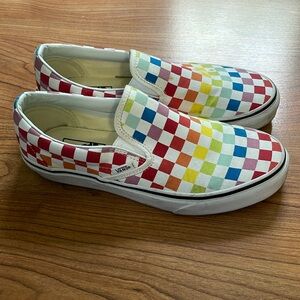 checkered multicolor vans